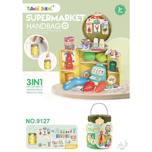 Pretend Play Supermarket Handbag for Girls
