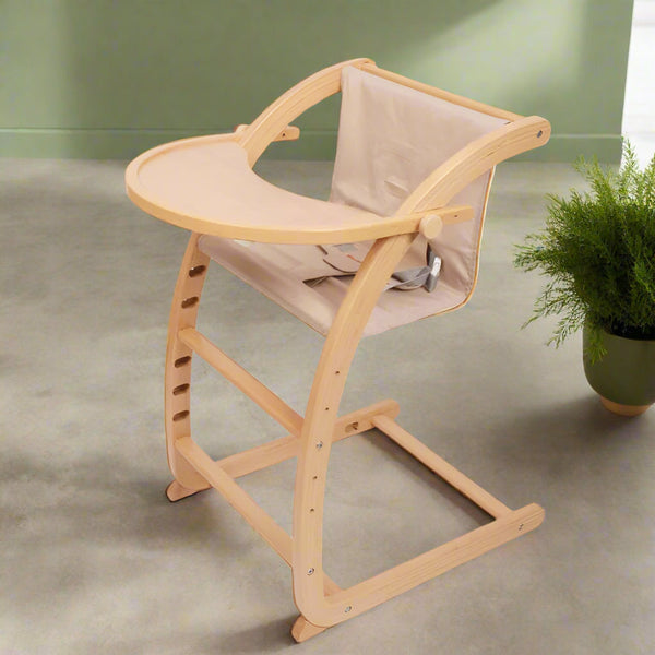Classic Wooden Baby High Chair – Minimalist and Timeless Design