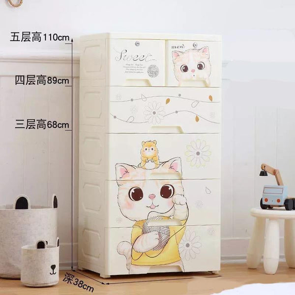 Cute Cat Baby Drawer Cabinet