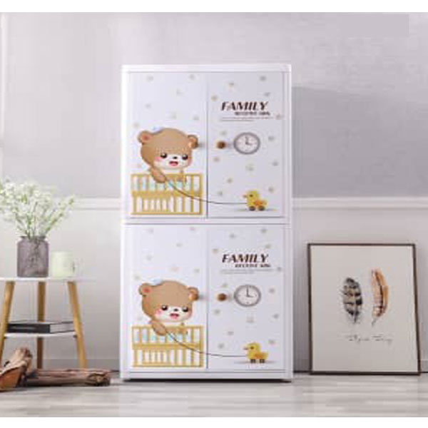 Bear Cartoon Storage Cabinet (Wardrobe + Cupboard)