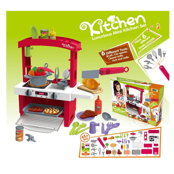 Pretend Play Luxurious Mini Kitchen Set - 45+ Pcs/Set