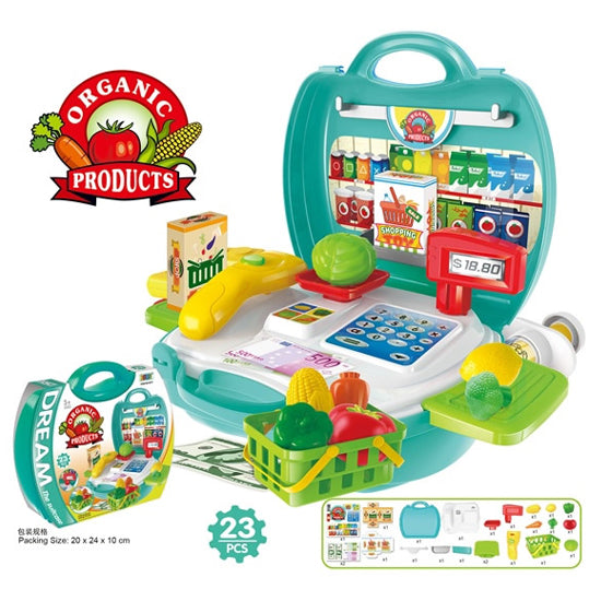 Pretend Play Supermarket Suitcase Play Set