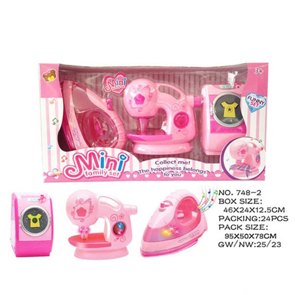 Pretend Play Mini Iron, Washing Machine and Sewing Machine Play Set