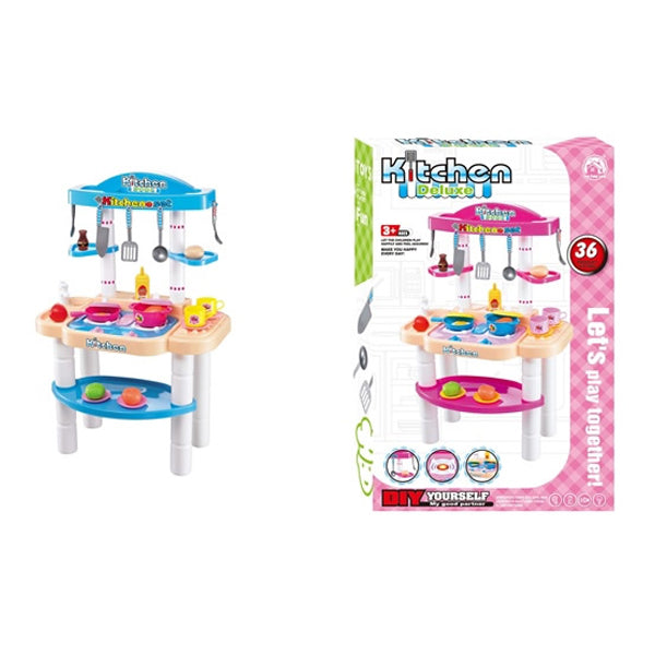 Pretend Play Deluxe Kitchen Set - 36 Pcs/Set
