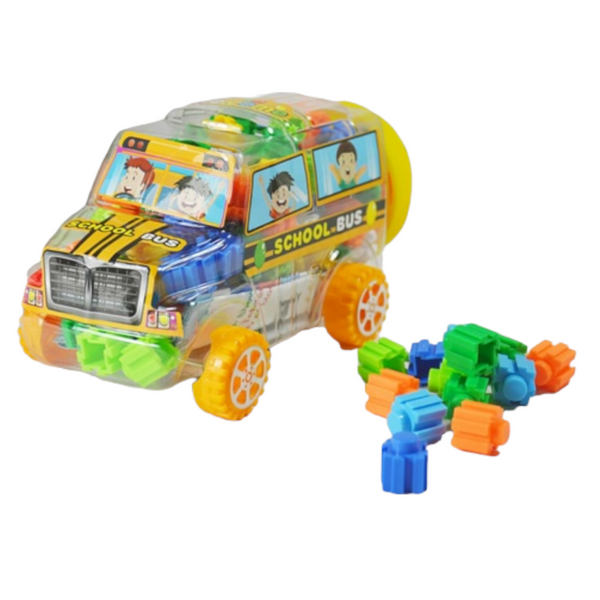 Building Blocks Filled School Bus