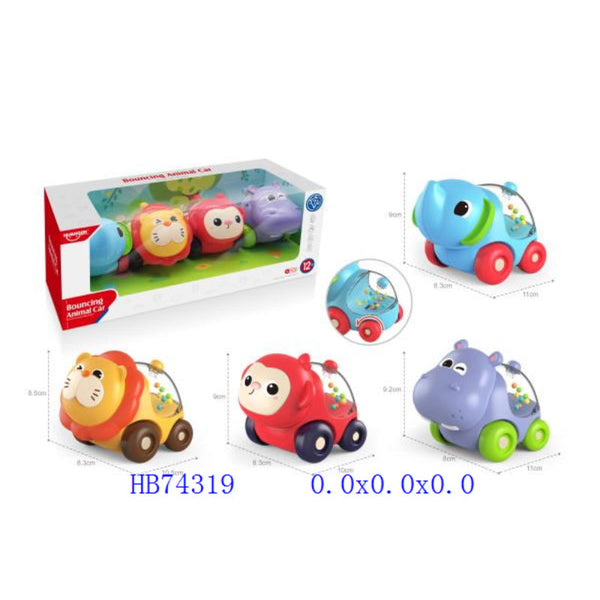 Bouncing Animal Cars - Set of 4