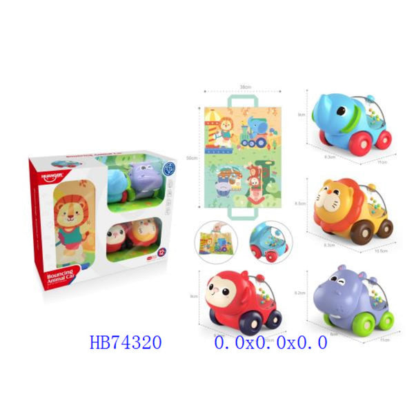 Bouncing Animal Cars - Set of 4
