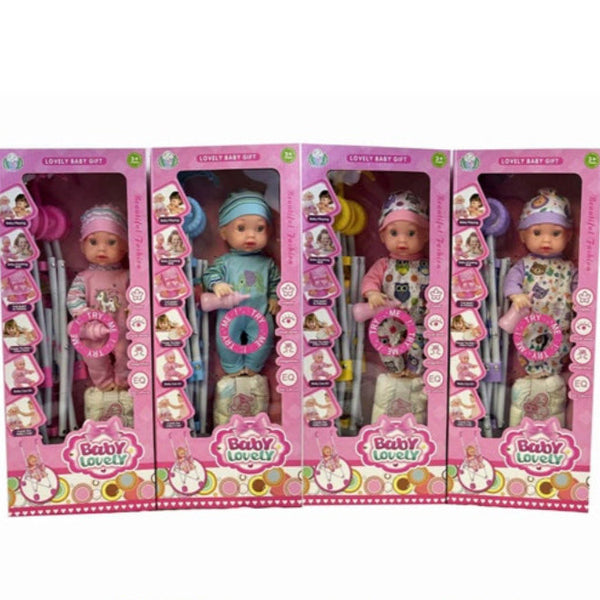 Little Baby Doll with Stroller Play Set