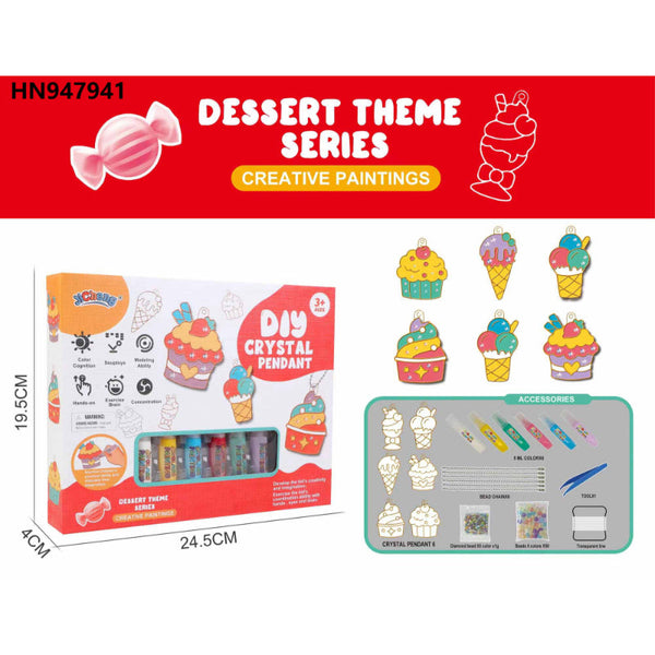 DIY Dessert Theme Series Crystal Painting Craft Kit for Kids