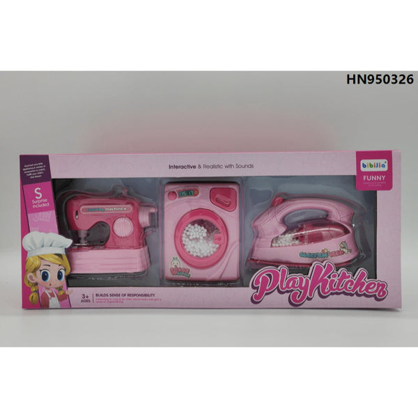 Pretend Play Iron, Washing Machine & Sewing Machine Set