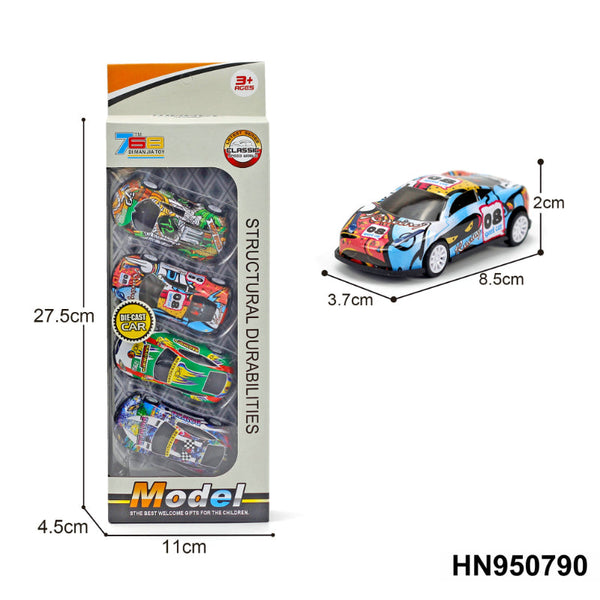 Mini Track Car Model Set - Set of 4
