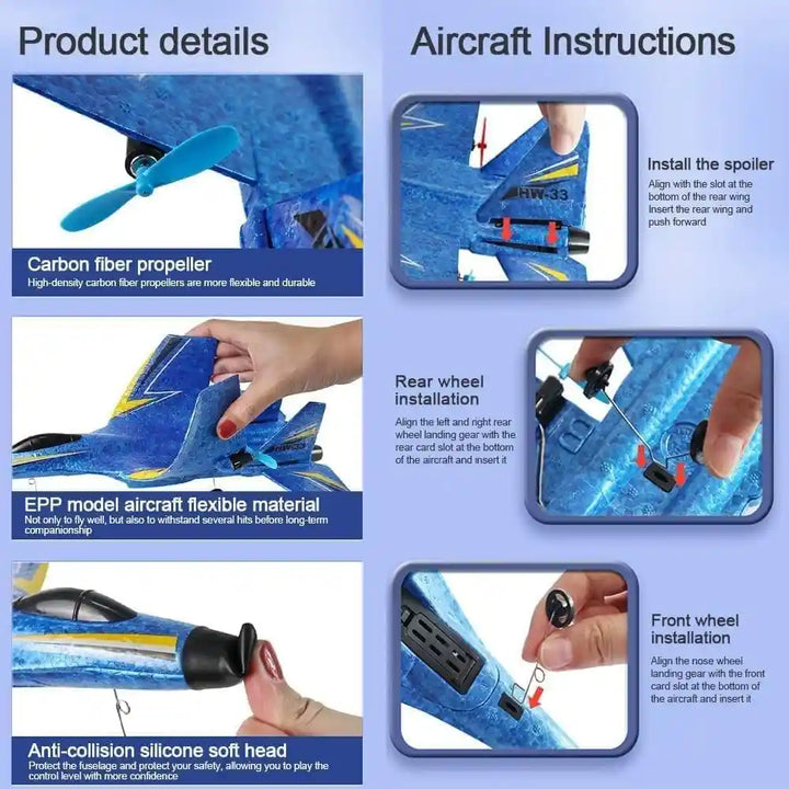 HW-33 foam airplane glider aircraft instructions