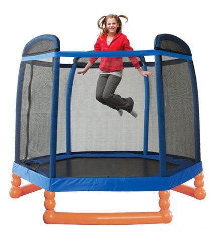 Deluxe 7-Foot Trampoline for Kids – Includes Safety Enclosure for Safe Play