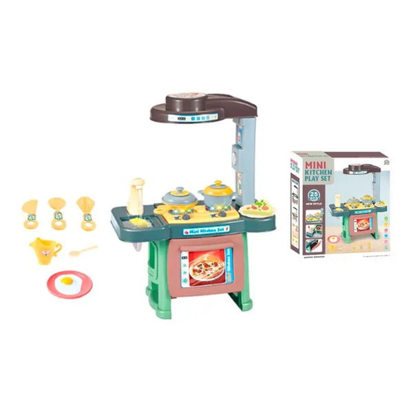 Mini Kitchen Set with Lights, Sound and Steam Effect