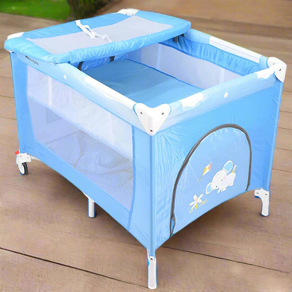 Multifunctional Baby Playpen with Changer - Blue