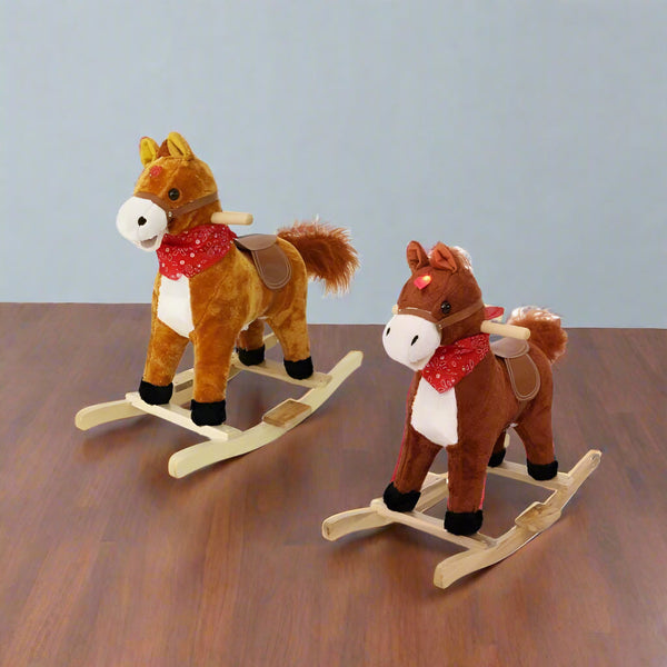 Compact Plush Rocking Horse for Kids