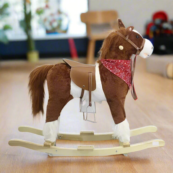 Classic Kids Rocking Horse – Large 30" Wooden Ride-On