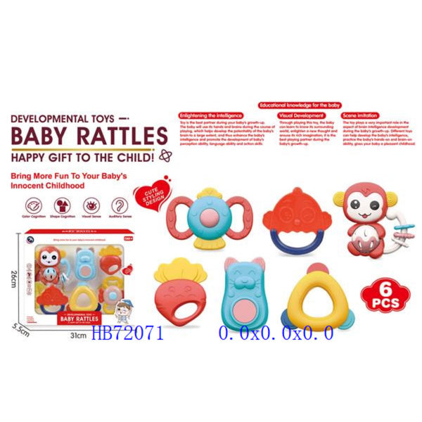 Baby Rattles - 6 Pcs
