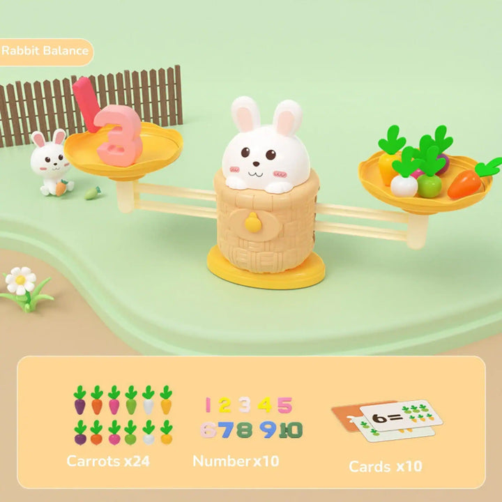 Rabbit Carrot Math Balance Toy | Educational Counting Game for Kids ...