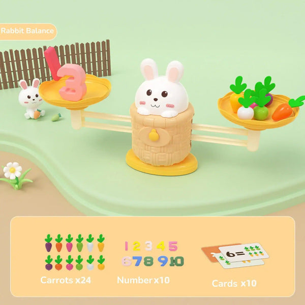Rabbit Carrot Math Balance Toy Set – Educational Counting Game for Kids