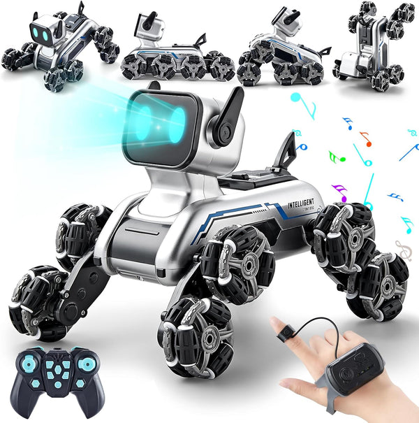 8WD Gesture Sensing RC Stunt Robot Dog Car – Remote Control Drift Climbing Vehicle with Lights, Sounds & 360° Rotation