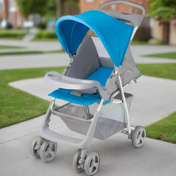 Baby Stroller (Blue & Grey)