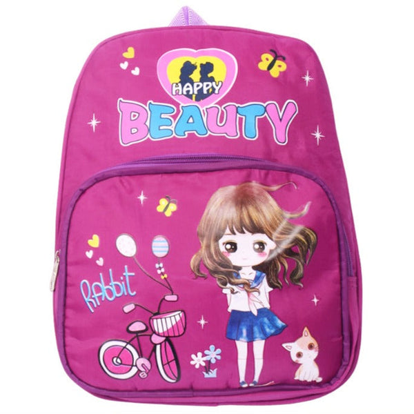 Pink Cartoon Character School Bag for Girls