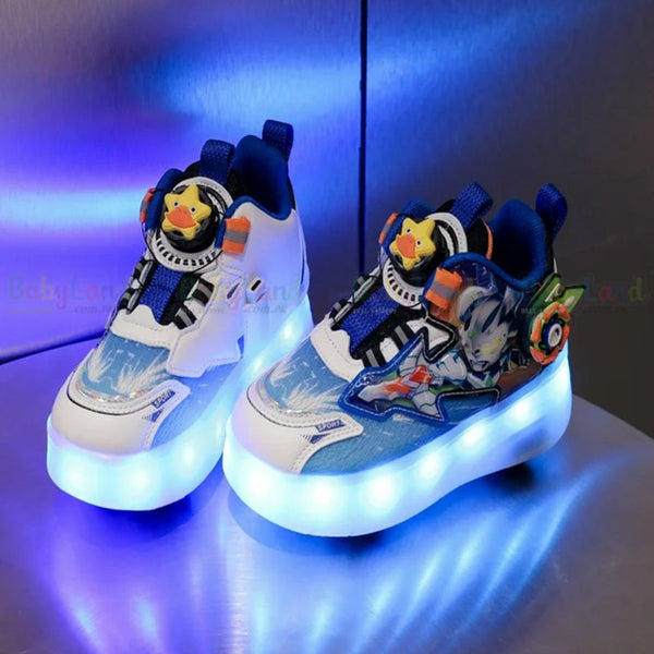 Four Wheels Luminous Glowing Roller Skate Sneakers for Kids