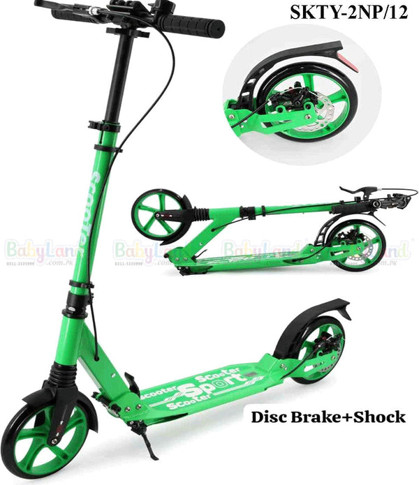 Folding City Scooty with Disc Brake & Dual Suspension – Adjustable for Kids/Teens/Adults