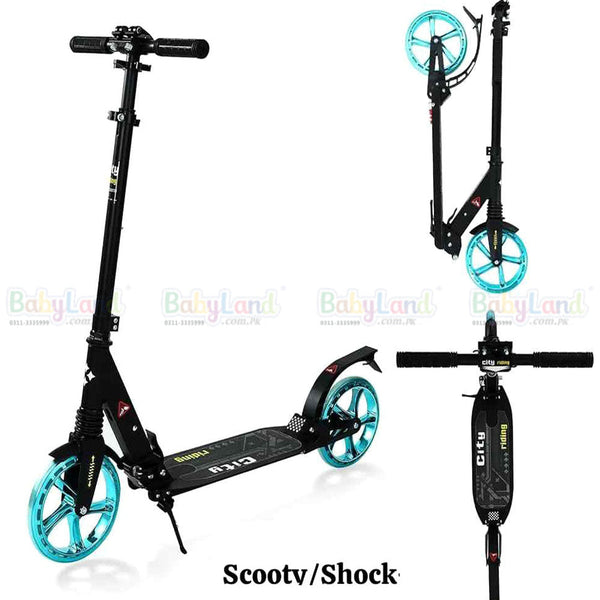 Folding City Scooty with Disc Brake & Dual Suspension – Adjustable for Kids/Teens/Adults