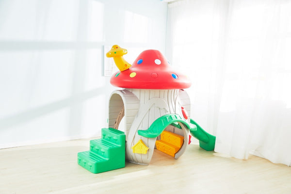 Kids Mushroom Style Activity Play House with Slide