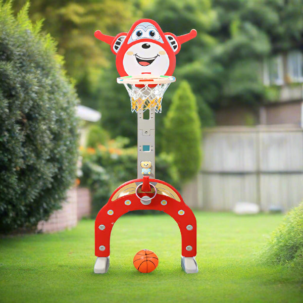 All-in-One Sports Toy Set for Kids – Basketball Hoop, Soccer Goal and Ring Toss