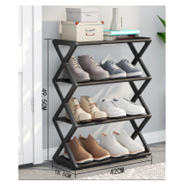 4-Layer X-Shape Shoe Rack – Space-Saving & Stylish Organizer