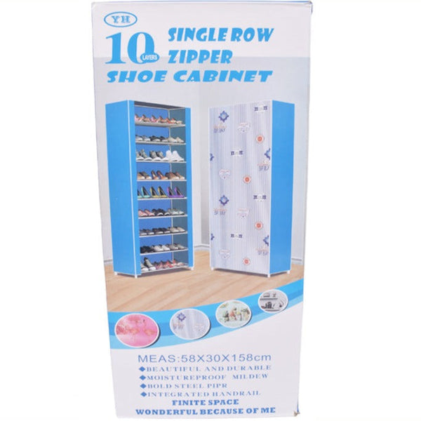 10-Layers Single Row Zipper Shoe Cabinet