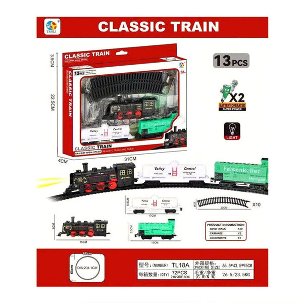 Classic Train Track Set for Kids - 13 Pcs/Set