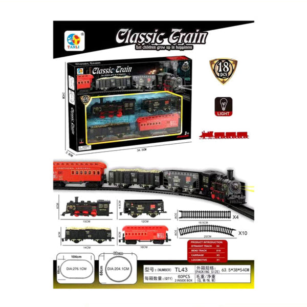 Classic Train Track Set for Kids - 18 Pcs/Set