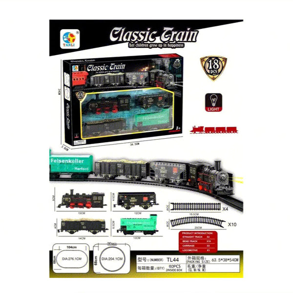 Classic Train Track Set for Kids - 18 Pcs/Set