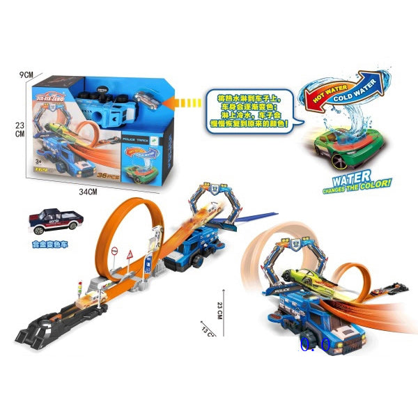 Color Changing Toy Cars with Race Track