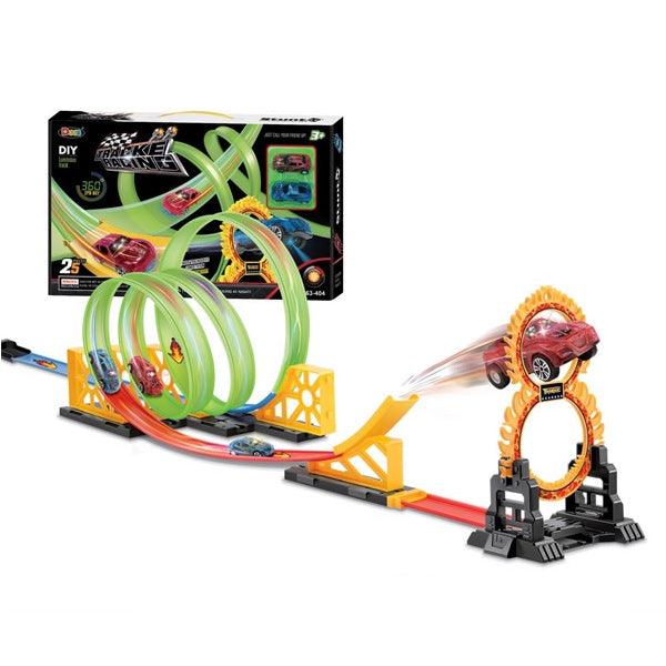 Pull Back Toy Cars with Triple Loop Track Set