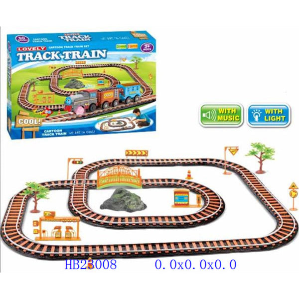 Interactive Track Train Set with Music and Lights