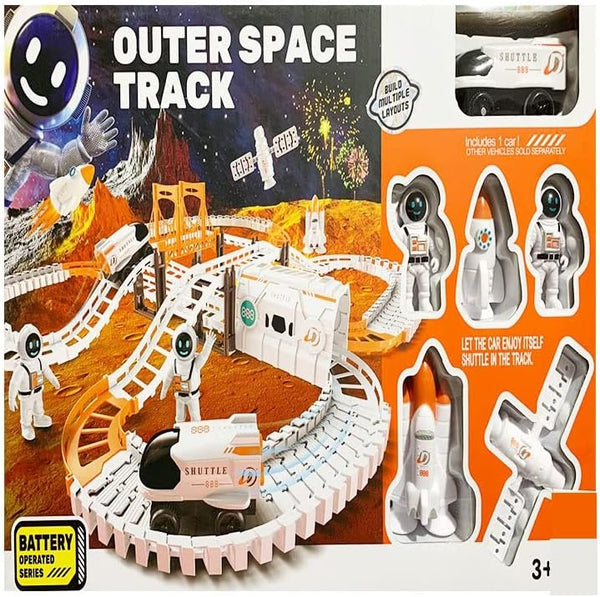 Electric Space Rail Car with Space Rail Track - White