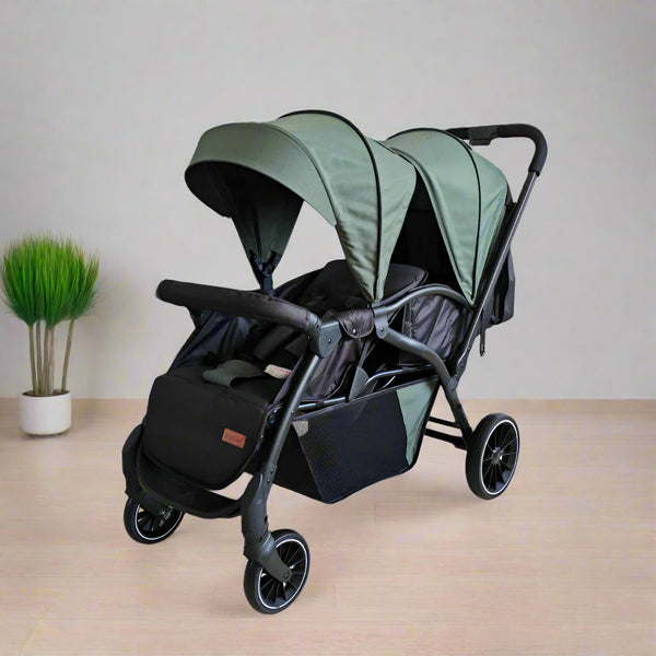 Kidilo Twin Baby Stroller – Compact, Comfortable & Travel-Ready for Two