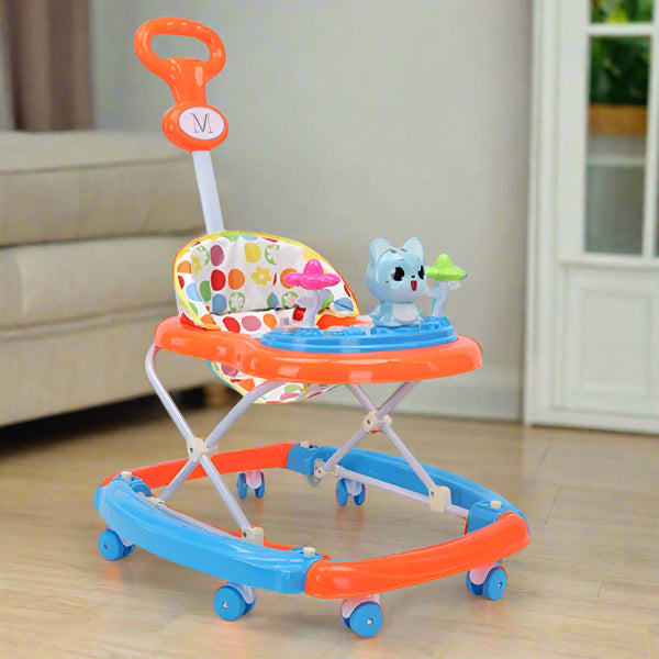 Colorful Baby Walker with Parent Handle