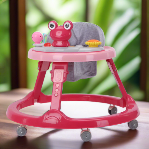 Foldable Round Baby Walker with Cute Frog Face