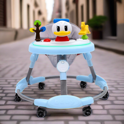 Donald Duck Face Foldable Round Baby Walker with Fun Tray