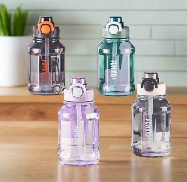 Transparent Water Bottle with Straw 750ml