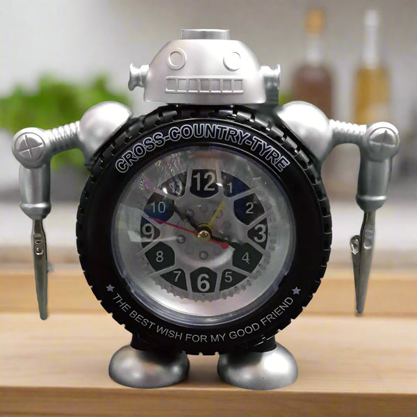 Wheel-Inspired Tabletop Clock