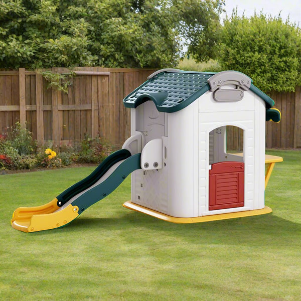 Kids Play House with Slide (L-116" W-59" H-56")
