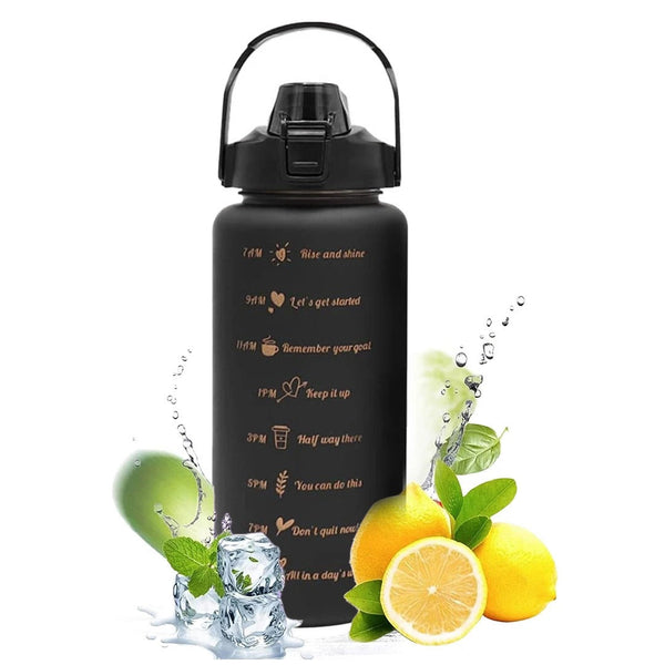 Water Bottle with Motivational Time Markers 2000ml