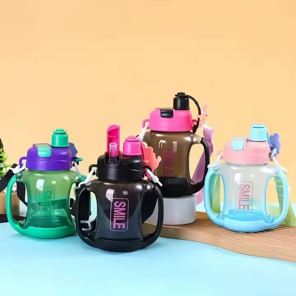 Dual-Drinking 800ml Water Bottle for Kids - Straw + Sip Spout